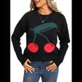 thumbnail image 2 of Suéteres de Punto Gruesos y Bonitos para Mujer, Modernos, con Estampado de en 3D, para Otoño e Invierno, Cálidos, con Cuello Redondo, Tops de Punto. Negro L, 2 of 10