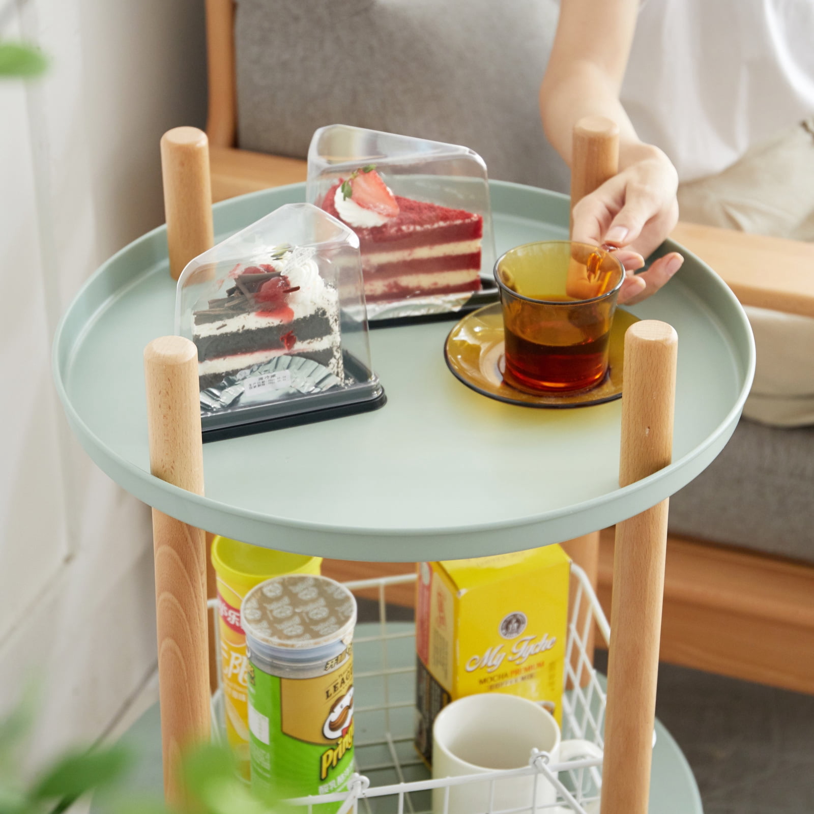 Mintazer 360° Rotating Storage Tray Organizer Shelves, 4-Tier Metal Standing Bookcase Open Shelves for Bedroom, Living Room, Bathroom, Study Room, Kitchen