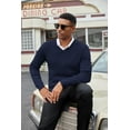 thumbnail image 5 of COOFANDY Men Casual V Neck Sweater Dress Lightweight Fitted Knit Formal Sweater Top, 5 of 11