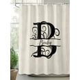 thumbnail image 2 of Letter B Standard Shower Curtain Set, Waterproof Shower Curtains for Bathroom, Monogram Words Washable Fabric Cloth Bath Curtain for Bathtub Decoration with Hooks 72x72 Inches, 2 of 6