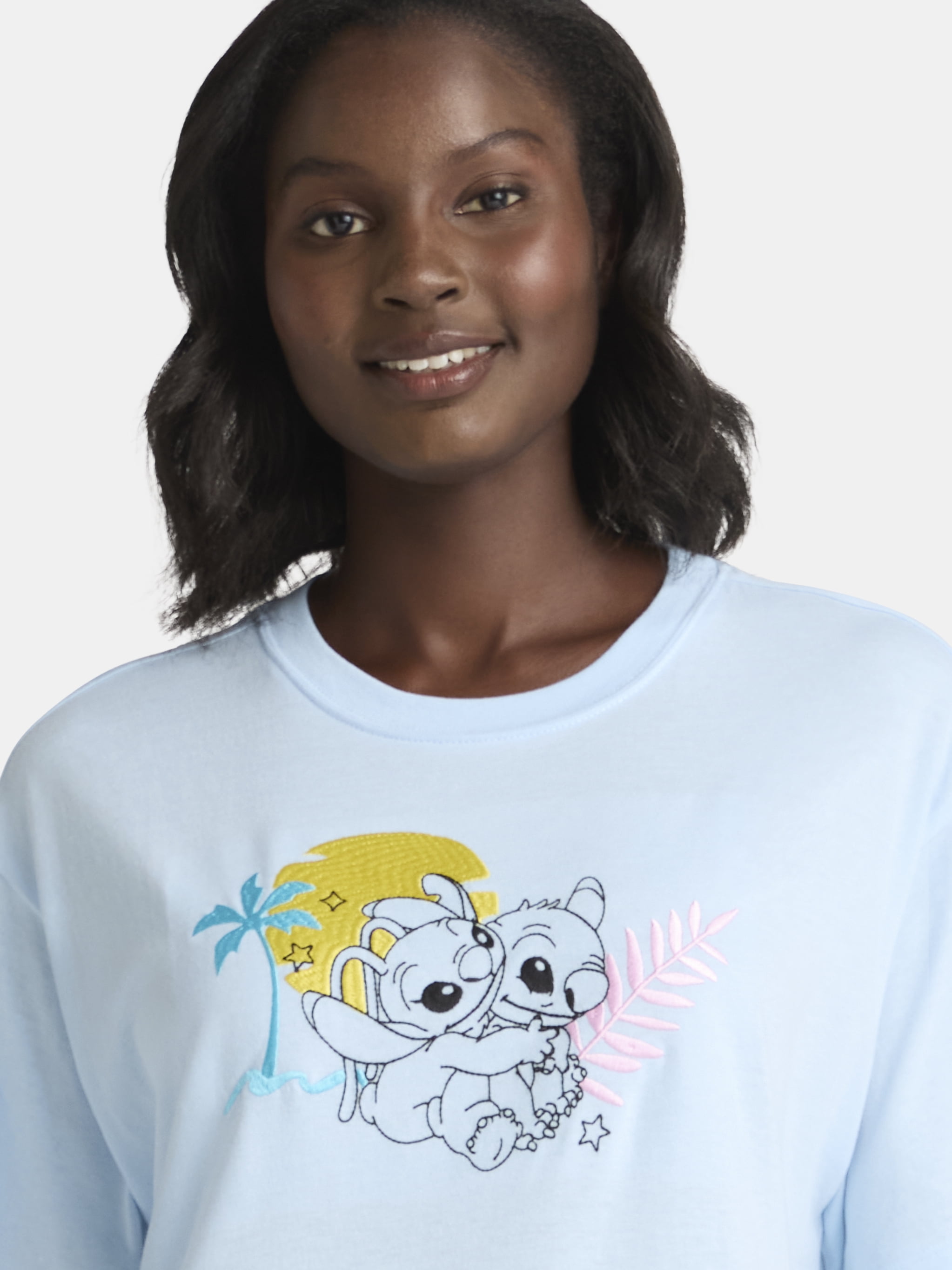 Disney Stitch Women's Graphic Tee with Short Sleeves, Sizes XXS-XXL