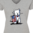 thumbnail image 4 of Inktastic US Flag Westie Women's V-Neck T-Shirt, 4 of 5