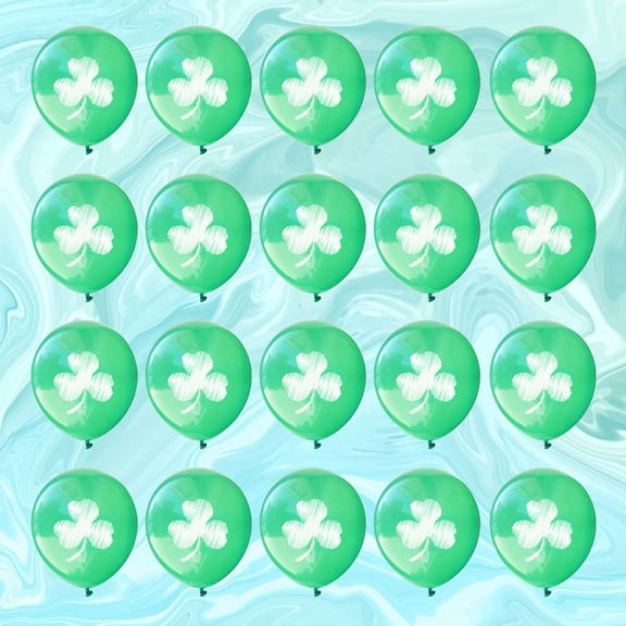 LOLIPPYY 20 Pcs St Patricks Day Foil Balloons Clover Balloons for Party Supplies