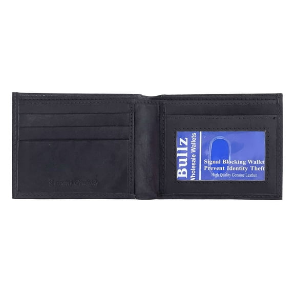 Men's Genuine Leather Slim Bifold Men's Wallet- ID Credit Card Holder