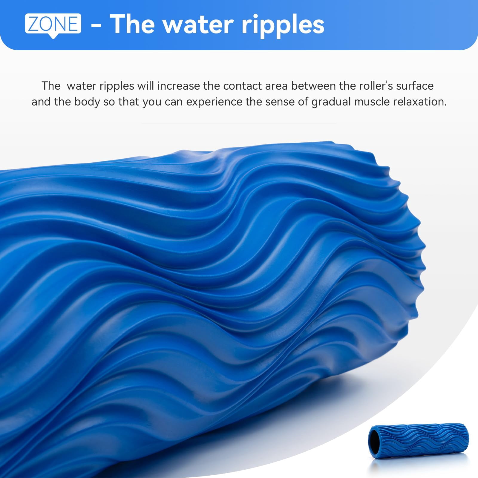 Foam Roller Medium Density For Deep Tissue Massage Of The And Leg - Self Myofascial Release  Wave Textured Fitness Pilates Yoga