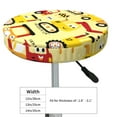 thumbnail image 4 of Qekee Funny Construction Vehicles Print Velvet Round Bar Stool Seat Cover, Soft Foam Cushioned Protector with Non-Slip Backing for Kitchen, Office & Restaurant Chairs-13 inch, 4 of 7