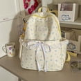 thumbnail image 3 of KKLDOGS Cute Backpack Coquette Floral Back Pack with Lace Trim & Plush Charm Kawaii Backpack for Classes Travel, 3 of 6