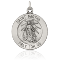 thumbnail image 3 of 925 Sterling Silver Vintage Saint Martha Medal Necklace Chain Pendant Charm, 3 of 7