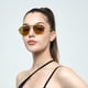 thumbnail image 4 of Gafas de sol de estilo coreano de metal con montura ovalada de sapo de doble haz para mujeres y hombres, 4 of 6