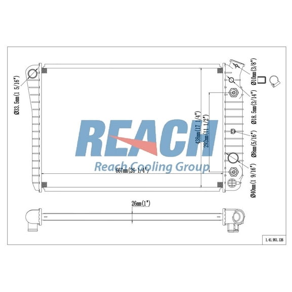 REACH 41-951 Radiator for CAMARO/PONTIAC FIREBIRD 82-92, Automotive Radiator Replacement Part