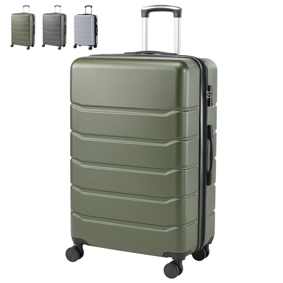 CONCETTA 28 inch Carry on Luggage, Lightweight Expandable Rolling Suitcase, Hard Shell ABS & TSA Lock Double Spinner Wheels Suit Case, Olive Green