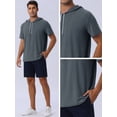 thumbnail image 5 of DARING DIVA Men's Casual Short Sleeve Pullover Drawstring Hooded T-Shirt S Dark Gray, 5 of 6