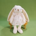 thumbnail image 3 of 13.78 Inch Easter Bunny Stuffed Animals with Clothes & Bow, Safe Material Soft Washable Stuffed Bunny, Cute Plush Toy Rabbit Easter Decoration Birthday Gift, 3 of 10