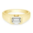 thumbnail image 3 of 7x5MM Emerald Cut Lab Created Moissanite Diamond Signet Wedding Band Ring For Men In 14K Yellow Gold Over Sterling Silver Jewelry (G-H Color, VVS1 Clarity, 1.00 Cttw) Ring-Size-11.5, 3 of 7