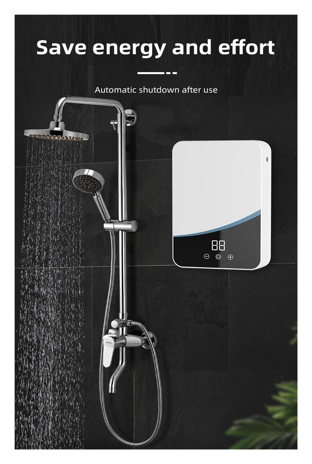 Hot Water Heater 5500W Instant Tankless Water Heater Thermostat Induction Heater Smart Touch Electric Heaters Shower Automatica ,Energy Saving