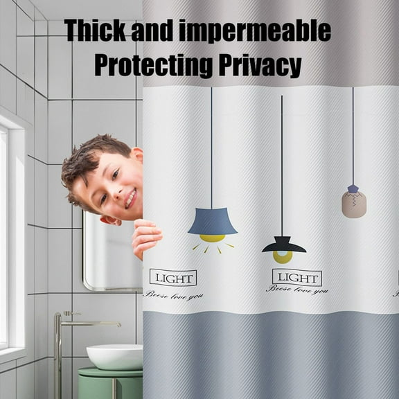 Yooshoverk Waterproof Shower Curtain Shower Curtain Rod Set - Tension Rod & PEVA Lined Curtain, No Drill Installation, Waterproof Bathroom Barrier