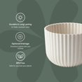 thumbnail image 3 of Bloem Wren 6" Plastic Fluted Round Planter, Vanilla Bean, 4-Pack, 3 of 5