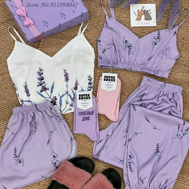Conjunto de Bata de boda con estampado de flores ropa de dormir de seda lenceria intima informal camison suave ropa para el hogar Walmart en linea