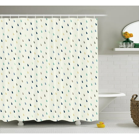 Home Decor Shower Curtain By Saturated Spherical Teardrop Shaped Home Decor Shower Curtain By Saturated Spherical Teardrop Shaped Rain Water Droplets Particles Design Fusion Image Fabric Bathroom Set With Hooks