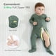 thumbnail image 3 of Hapiu Pijama Con Patas De Bambú Para Bebé, Paquete De 2, Verde Bosque Oscurogris Oscuro 12-18 Meses, 3 of 5