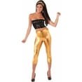 thumbnail image 2 of Womens Sexy Gold Lame Leggings Costume Accessory, 2 of 2