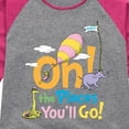 thumbnail image 3 of Dr. Seuss - Oh! The Places You'll Go - Toddler And Youth Raglan Graphic T-Shirt, 3 of 5