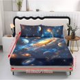 thumbnail image 5 of Qpednta Galaxy Sheets Set 3 Pieces Bedding Sets 1 Fitted Sheet with 2 Pillowcases Machine Washable Fitted Sheet Comfortable Bed Sheets Washable Bedding Set for Dorm Apartment, 5 of 7