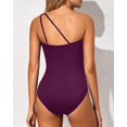 thumbnail image 3 of SURJDE One Shoulder One Piece Swimsuit for Women Tummy Control Bathing Suits Modest Full Coverage Keyhole Swimwear, 3 of 6