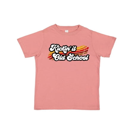 

Inktastic Kickin it Old School with Weathered Retro Stripe Gift Toddler Boy or Toddler Girl T-Shirt