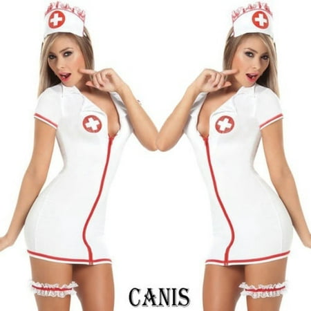 Women Sexy Lingerie Nurse Uniform Fancy Cosplay Outfit Set Underwear Perspective