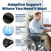 Everlasting Comfort Wheelchair Cushion Gel Infused Memory Foam Seat Cushion, Black