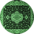 thumbnail image 1 of Ahgly Company Indoor Round Medallion Emerald Green Traditional Area Rugs, 7' Round, 1 of 4