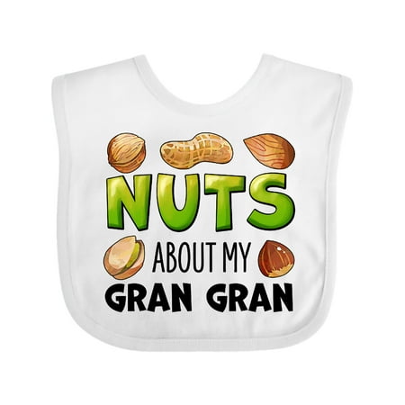 

Inktastic Nuts About My Gran Gran Peanut Almond Pistachio Gift Baby Boy or Baby Girl Bib