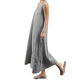 thumbnail image 3 of ZANZEA Robe Longue Élégante Sans Manches pour Femmes avec Poches à Carreaux à Carreaux, 3 of 7