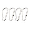 thumbnail image 1 of Unique Bargains 4 Pcs Randonnée Argent Ton Alliage d'Aluminium Mousqueton Boucle Crochets 2' de Long, 1 of 1