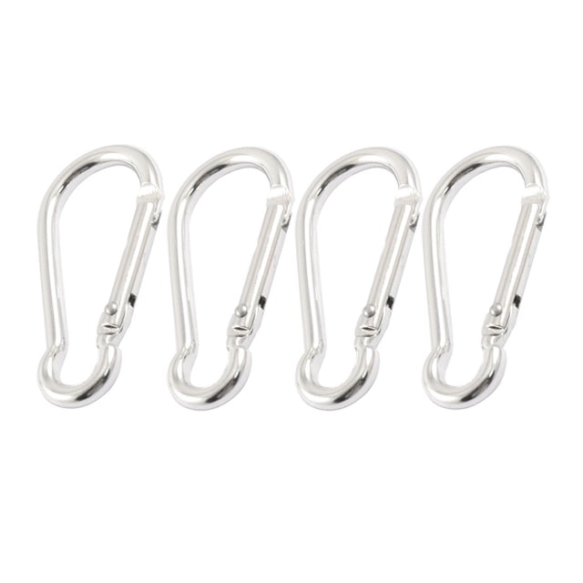 Unique Bargains 4 Pcs Randonnée Argent Ton Alliage d'Aluminium Mousqueton Boucle Crochets 2' de Long