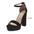thumbnail image 4 of COM STAR Women’s Platform Block Heel Sandals Ankle Strap Open Toe High Heel Sandals Fashion Chunky Heel Dress Sandals for Party, Wedding, Evening and Summer Wear, 4 of 8