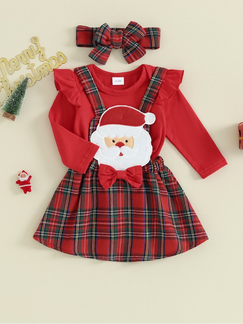 white christmas dresses Christmas Gingerbread Santa Snowman Pocket Twirly Dress - Holiday Girls Dress