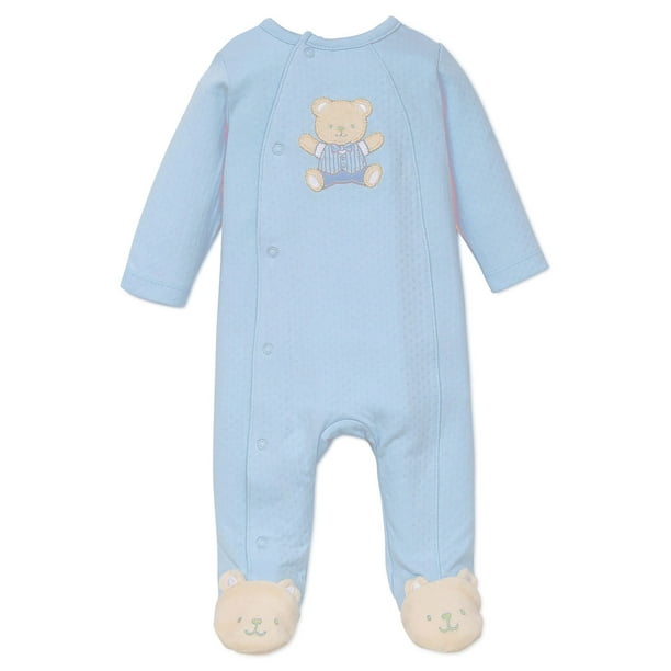 LTM Baby Baby Sleepers Blue Bear OnePiece Footie Pajamas for Boys