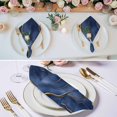 thumbnail image 2 of Navy Blue Marble Cloth Napkins, Modern Golden Geometric Art Washable and Reusable Dinner Napkins Set of 8, Table Napkin for Kitchen Party Birthday Wedding Hotel Housewarming 20"x20", 2 of 8