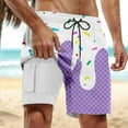 thumbnail image 2 of Shorts de Bain Double Couche pour Fêtes à la Piscine avec Imprimé Glacé Homme Violet TG, 2 of 4
