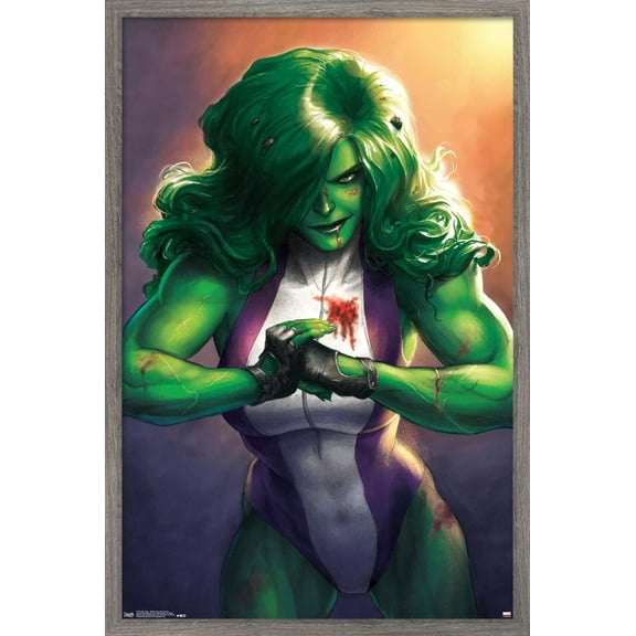 Marvel Comics - She-Hulk - Totally Awesome Hulk - Cover #4 Wall Poster, 14.725" x 22.375", Framed