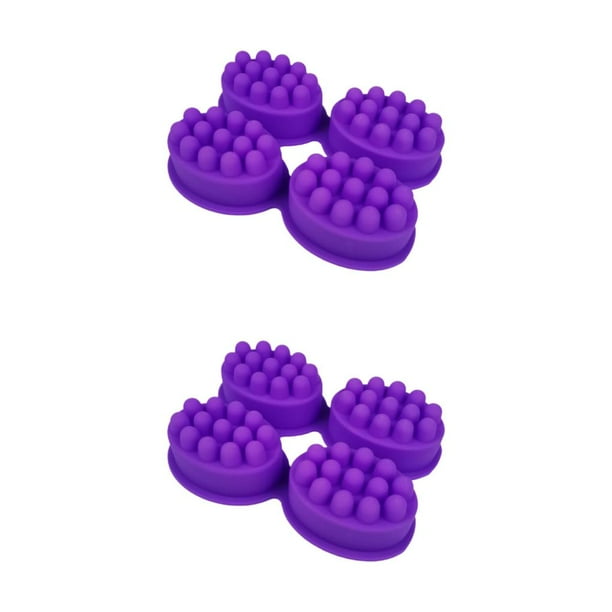Cateissary Ellipse Silicone Massage Soap Mold 4 Cavities Soaps Nonstick Making 3D Tipo 1 2piezas