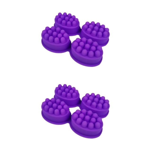 Wosthever Ellipse Silicone Massage Soap Mold 4 Soaps Cavities Making 3D Nonstick Tipo 1 2piezas
