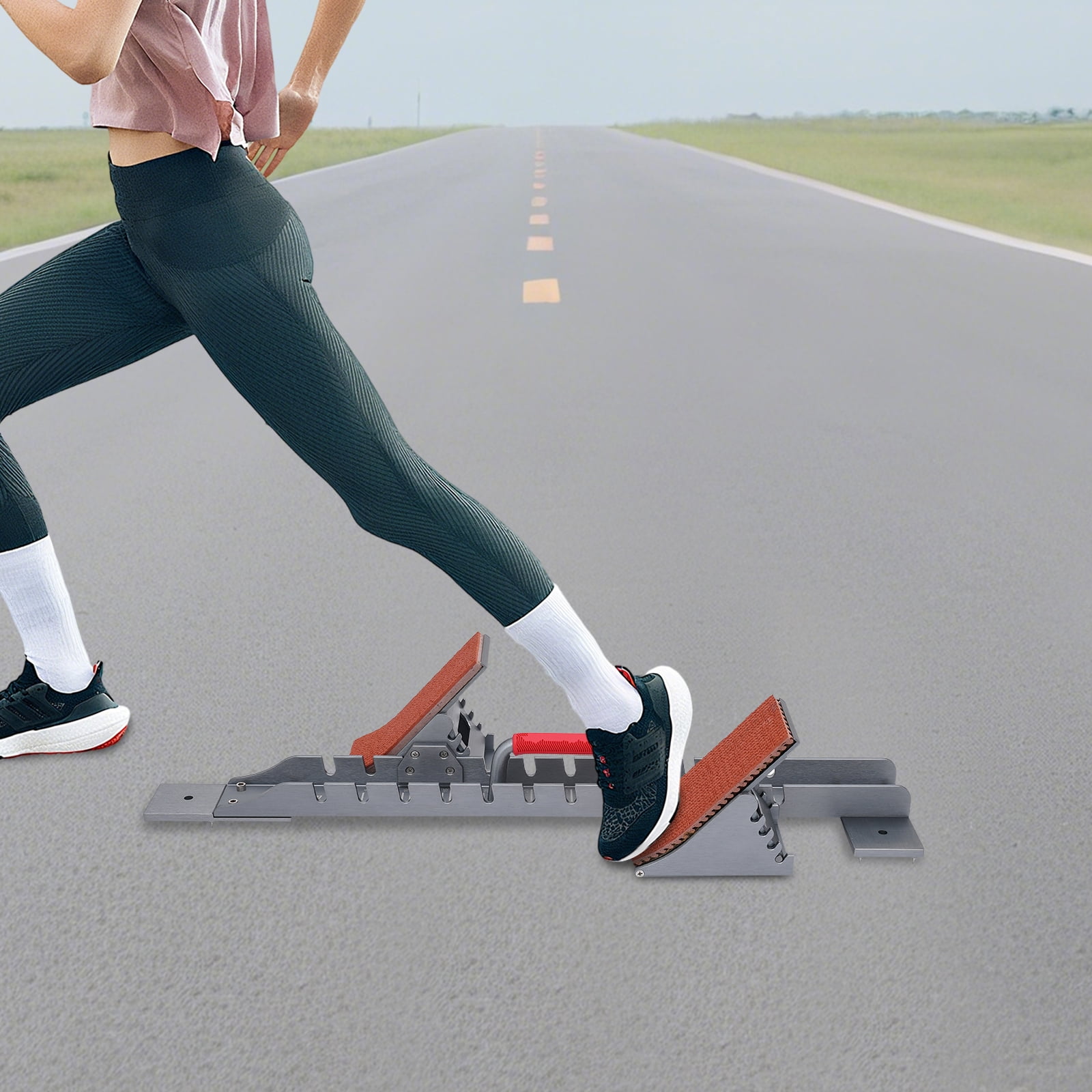 ToppiJoy Adjustable Professional Track Starting Blocks-Aluminum Alloy Sprint Starting Blocks with 4 Angle Settings, Span&Non-Slip Pedals for Track and Field Athletes, Competition, Training