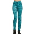 thumbnail image 3 of Women's Polar Fleece Lined Leggings/ Winter Pants, Turquoise/Navy M, 1 Piece, 3 of 4
