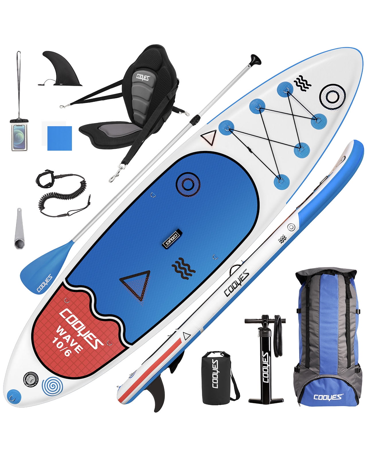 Waterproof Bag surfstar Inflatable Stand Up Paddle Board Dual Action Pump Floating Paddle 10’6’’x33’’x6” SUP Paddle Board for Adult Lightweight ISUP Board with Premium Ankle Leash Backpack