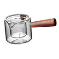 thumbnail image 4 of Tetera de vidrio de alto borosilicato, tetera, té floreciente con mango de madera, tetera para viajes, Camping, oficina en casa , Maceta Soledad Tetera, 4 of 7