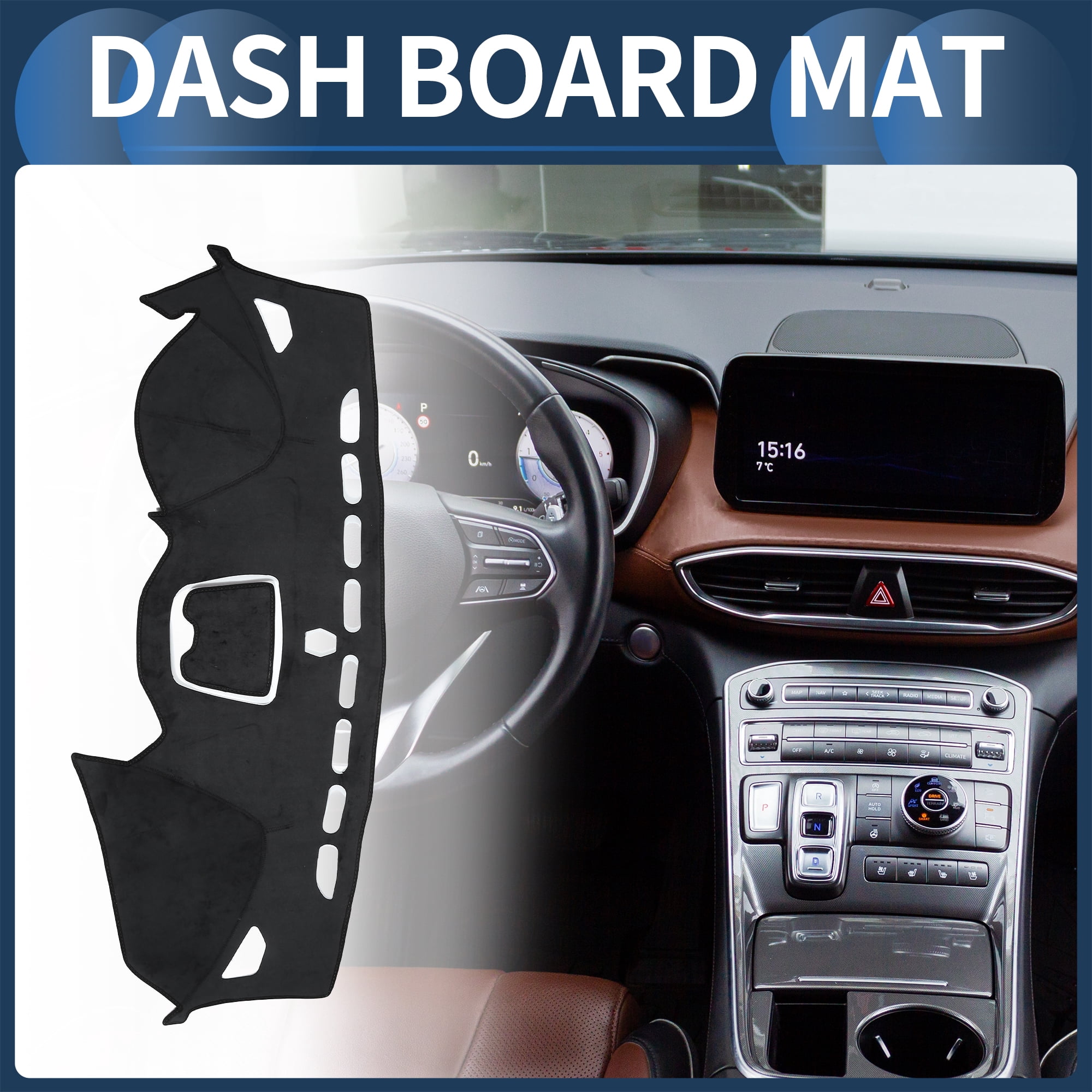 Unique Bargains Dash Cover Non-Slip Dashboard Carpet Mat for Hyundai Santa Fe 2013-2018