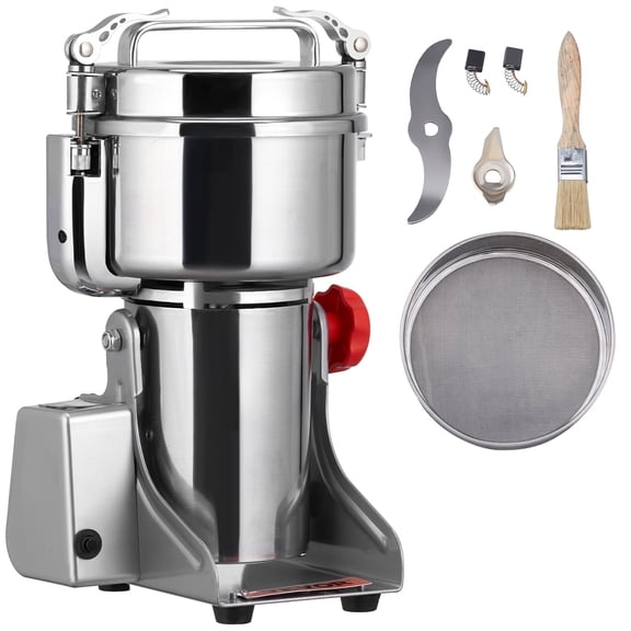 VEVOR 2500g Electric Grinder, 3750W Speedy Grain Mill, Stainless Steel Herb & Spice Pulverizer, Swing Design for Dry Grains, Coffee, Corn, Pepper